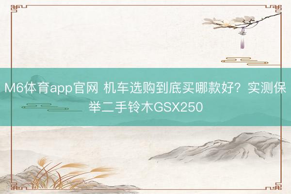 M6体育app官网 机车选购到底买哪款好？实测保举二手铃木GSX250