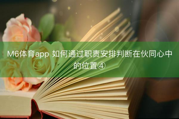 M6体育app 如何通过职责安排判断在伙同心中的位置④